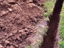 soil removed from a trench